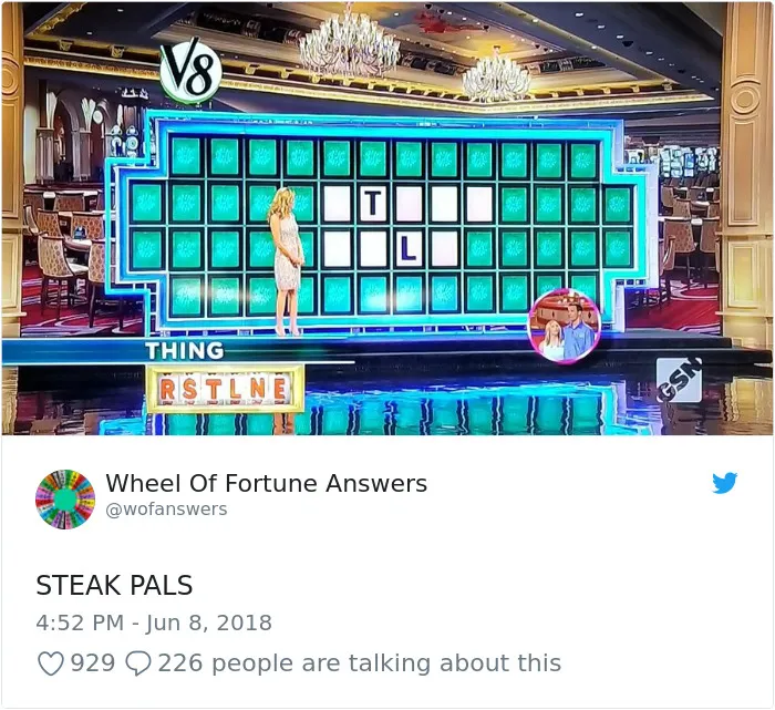 Someone Is Tweeting Hilariously Wrong "Wheel Of Fortune" Answers, And We Can't Get Enough
