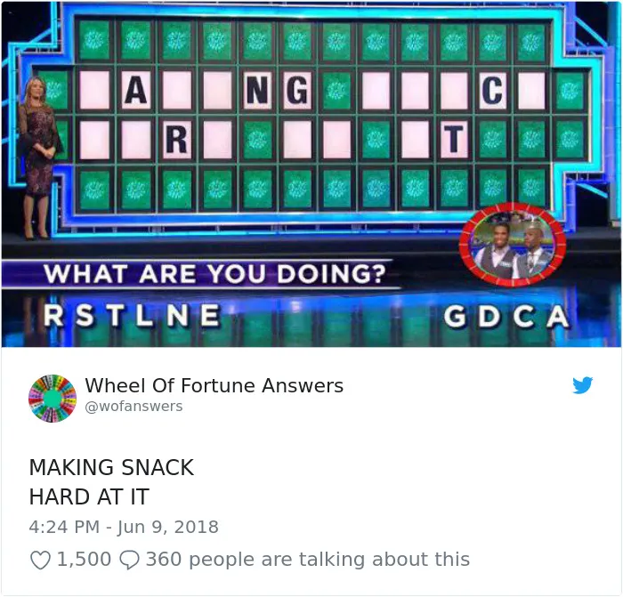 Someone Is Tweeting Hilariously Wrong "Wheel Of Fortune" Answers, And We Can't Get Enough