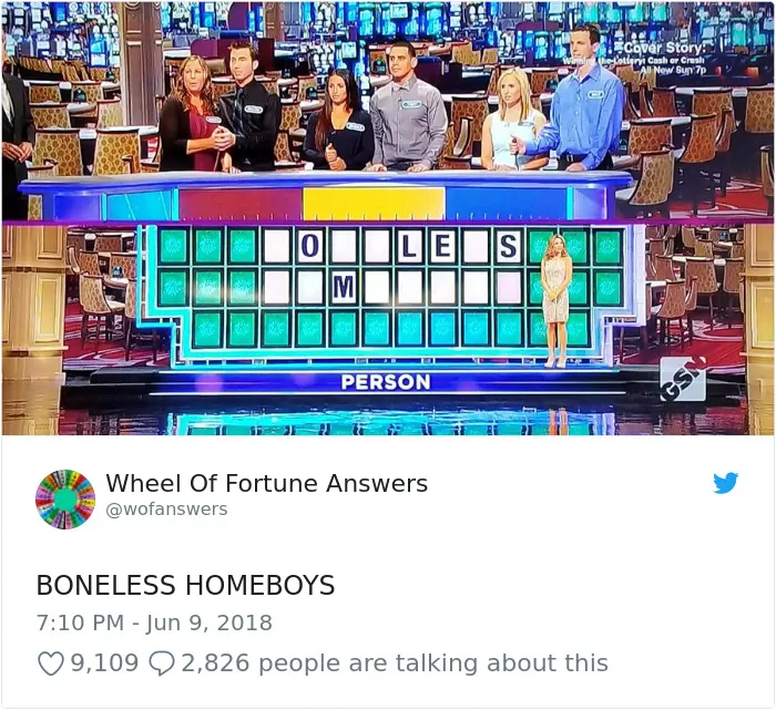 Someone Is Tweeting Hilariously Wrong "Wheel Of Fortune" Answers, And We Can't Get Enough