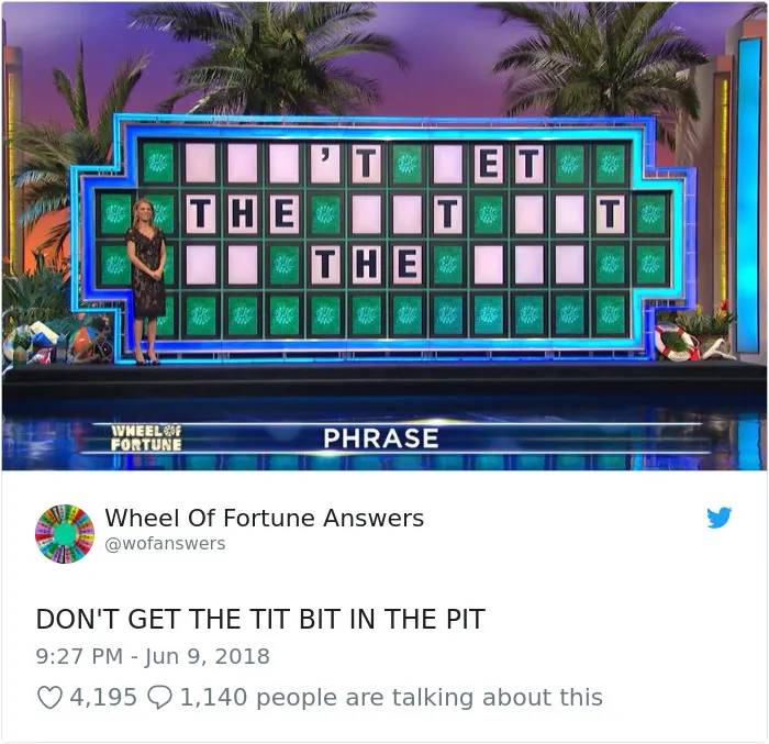 Someone Is Tweeting Hilariously Wrong "Wheel Of Fortune" Answers, And We Can't Get Enough