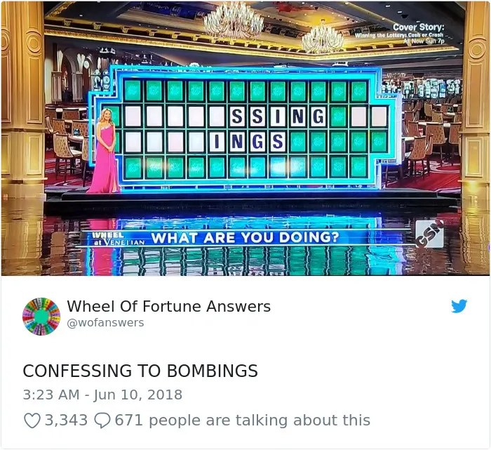 Someone Is Tweeting Hilariously Wrong "Wheel Of Fortune" Answers, And We Can't Get Enough