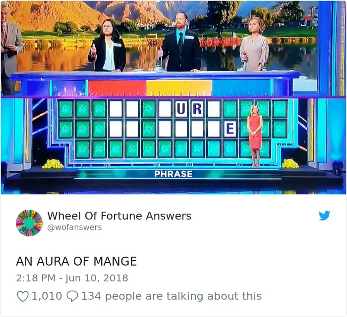 Someone Is Tweeting Hilariously Wrong "Wheel Of Fortune" Answers, And We Can't Get Enough