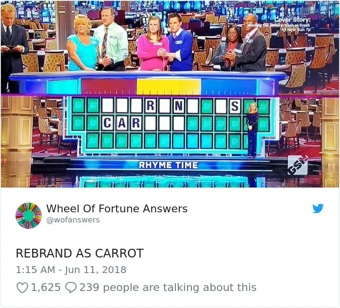 Someone Is Tweeting Hilariously Wrong "Wheel Of Fortune" Answers, And We Can't Get Enough