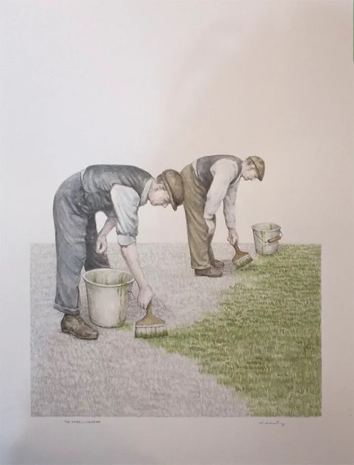 Artist Illustrates Human Behavior Jumping Across Different Mediums