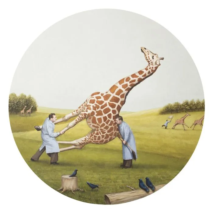 Artist Illustrates Human Behavior Jumping Across Different Mediums