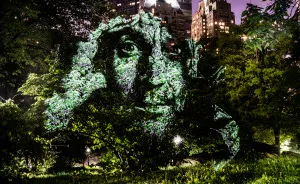 Artist Creates Incredible Portraits In Central Park Using Light Projections