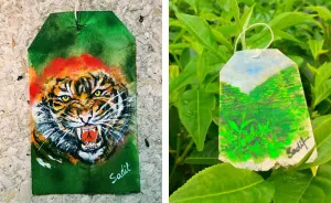 Artist Shows The Beauty Of His Country By Using Recycled Teabags