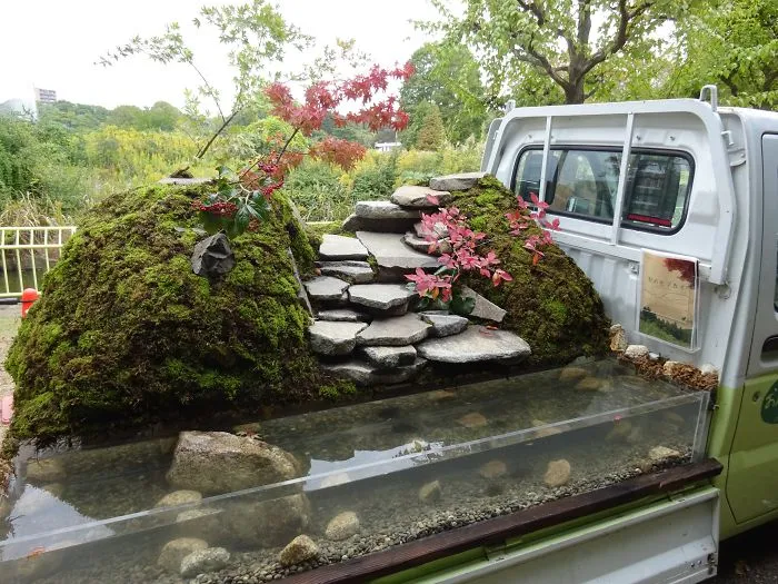 Refreshing Garden With Cascade Waterfall