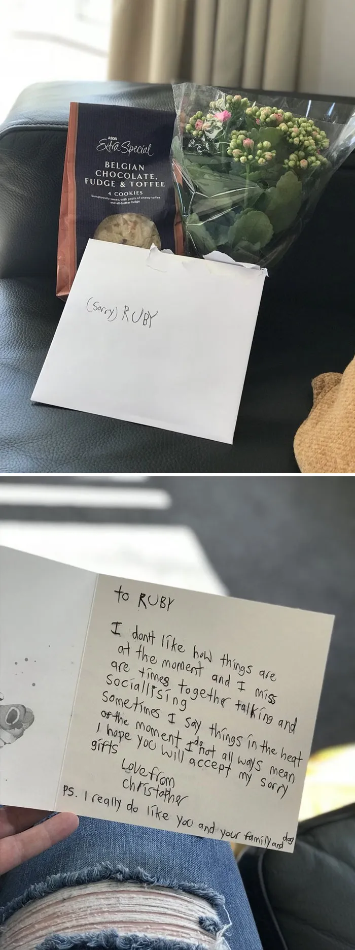 I’m Actually Crying. I Live In A Building With An Autistic Man Who Is Bipolar And Has Angry Outbursts. Last Week He Said Something Really Unkind. He Struggles With Understanding He’s In The Wrong And Apologising But He Gave Me This Today