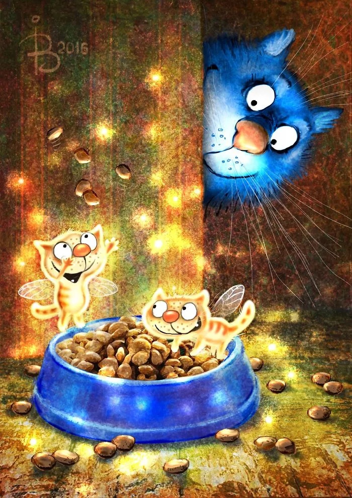 Artist Draws Lovely Blue Cats And The Result Is Charming