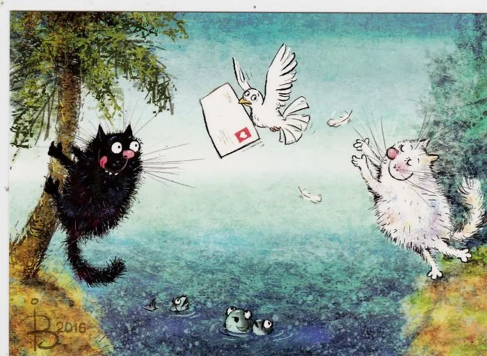 Artist Draws Lovely Blue Cats And The Result Is Charming