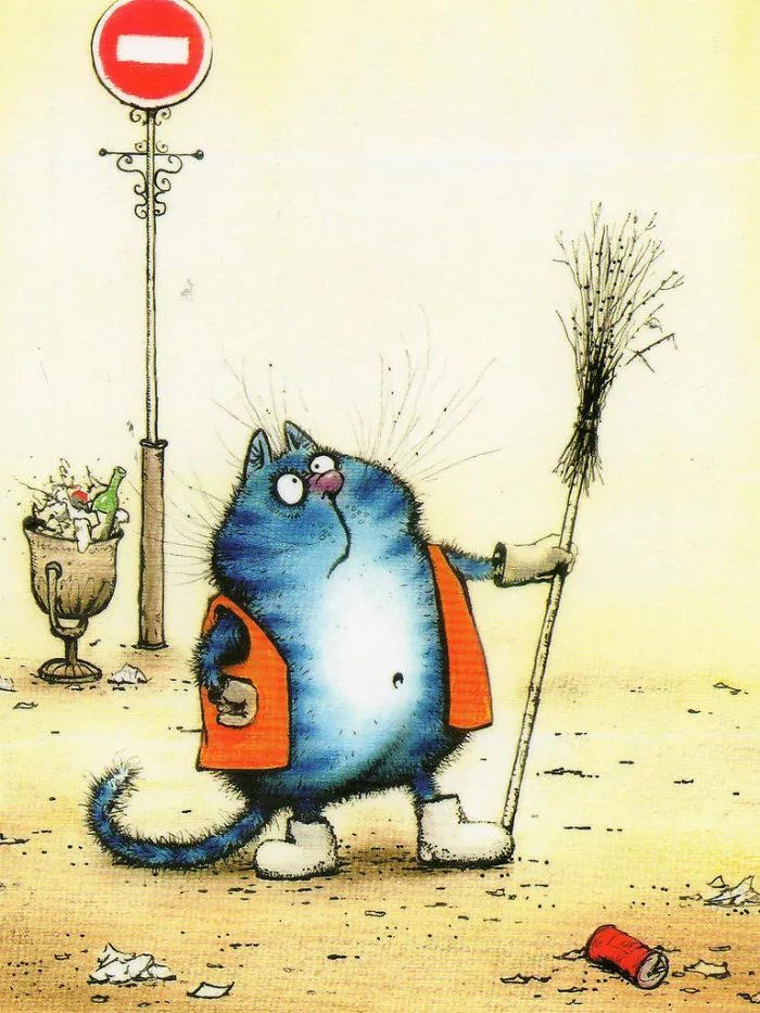 Artist Draws Lovely Blue Cats And The Result Is Charming