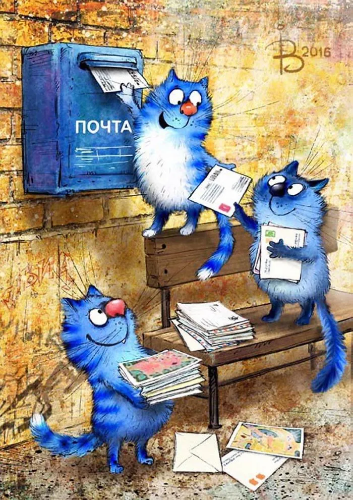 Artist Draws Lovely Blue Cats And The Result Is Charming