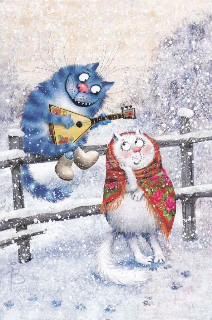 Artist Draws Lovely Blue Cats And The Result Is Charming