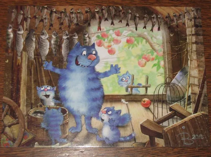 Artist Draws Lovely Blue Cats And The Result Is Charming