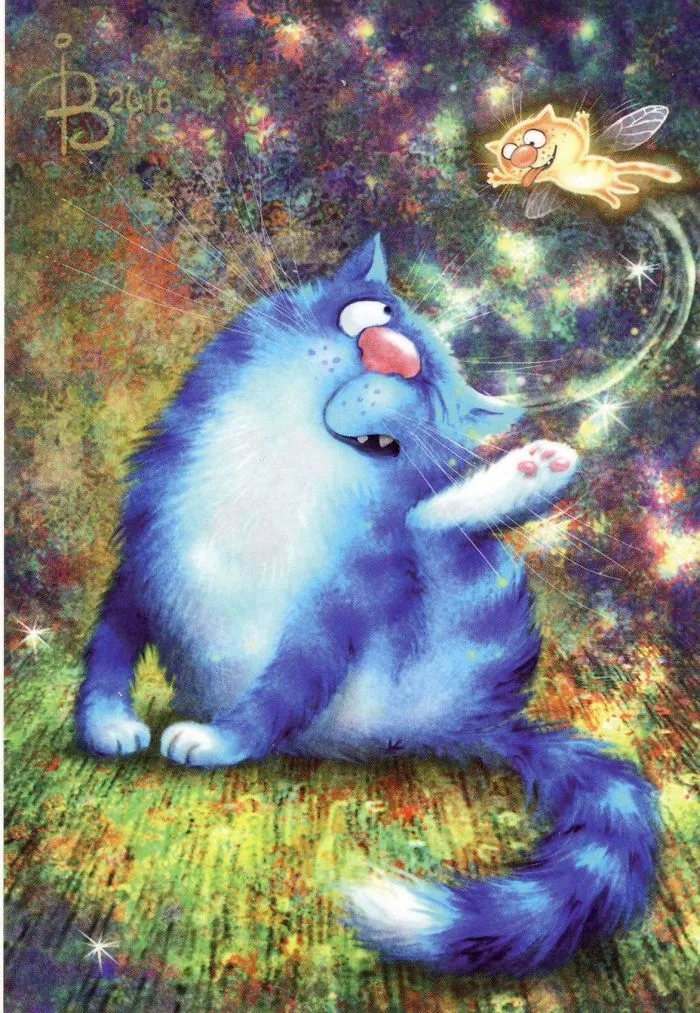 Artist Draws Lovely Blue Cats And The Result Is Charming