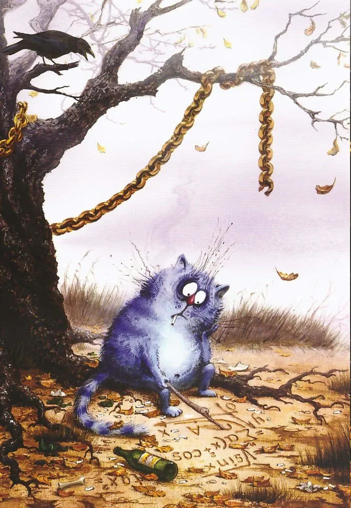 Artist Draws Lovely Blue Cats And The Result Is Charming