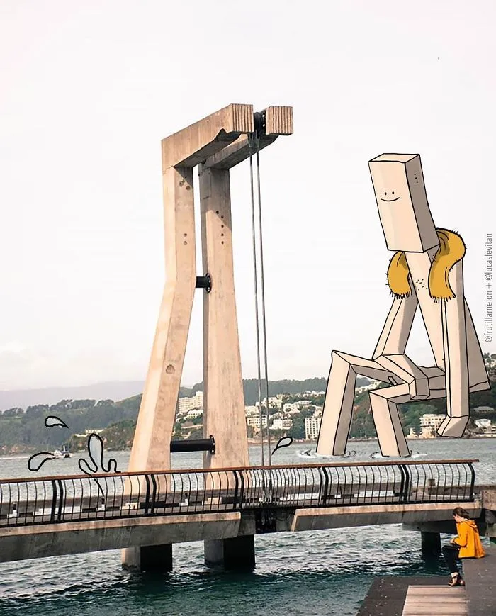 Artist "Invades" Strangers' Photos On Instagram By Adding His Hilarious Illustrations