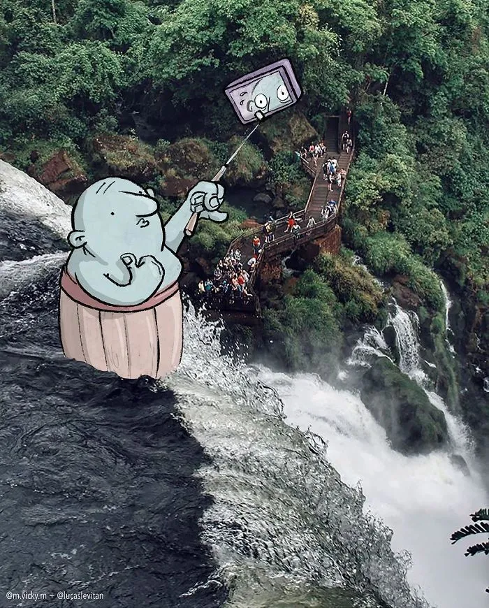 Artist "Invades" Strangers' Photos On Instagram By Adding His Hilarious Illustrations