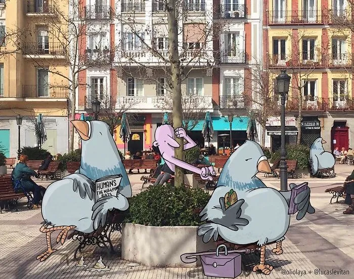 Artist "Invades" Strangers' Photos On Instagram By Adding His Hilarious Illustrations