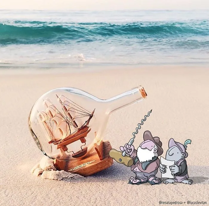 Artist "Invades" Strangers' Photos On Instagram By Adding His Hilarious Illustrations