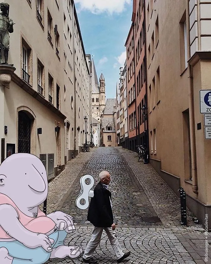 Artist "Invades" Strangers' Photos On Instagram By Adding His Hilarious Illustrations