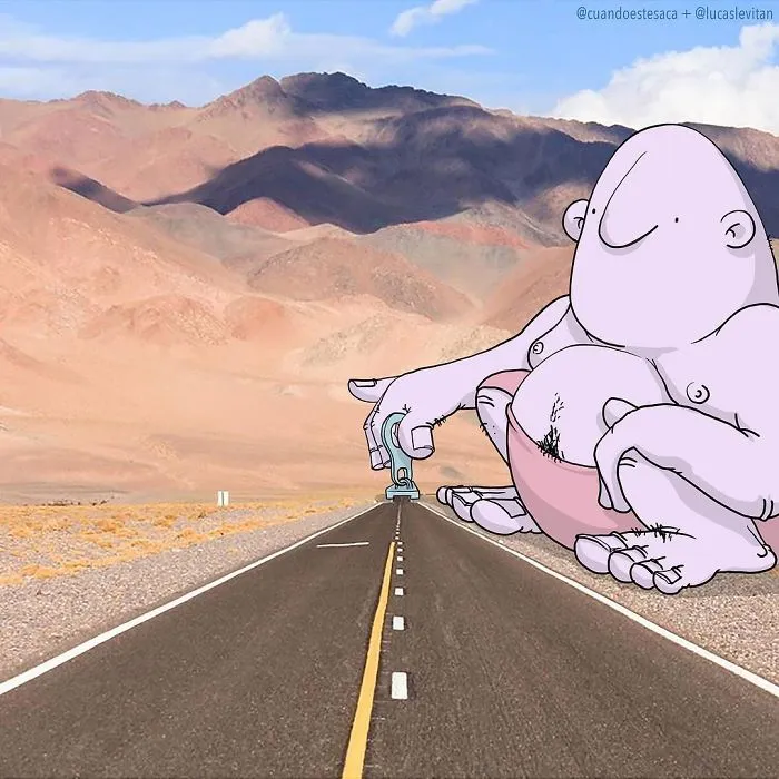 Artist "Invades" Strangers' Photos On Instagram By Adding His Hilarious Illustrations