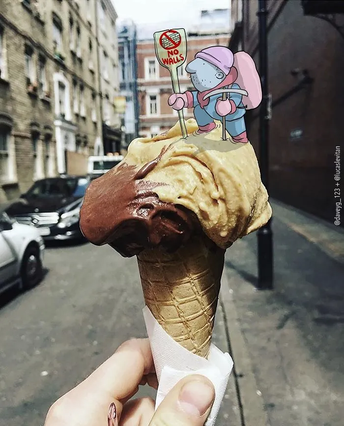 Artist "Invades" Strangers' Photos On Instagram By Adding His Hilarious Illustrations