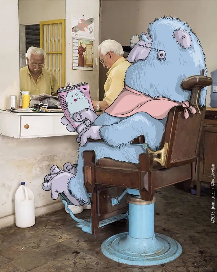 Artist "Invades" Strangers' Photos On Instagram By Adding His Hilarious Illustrations