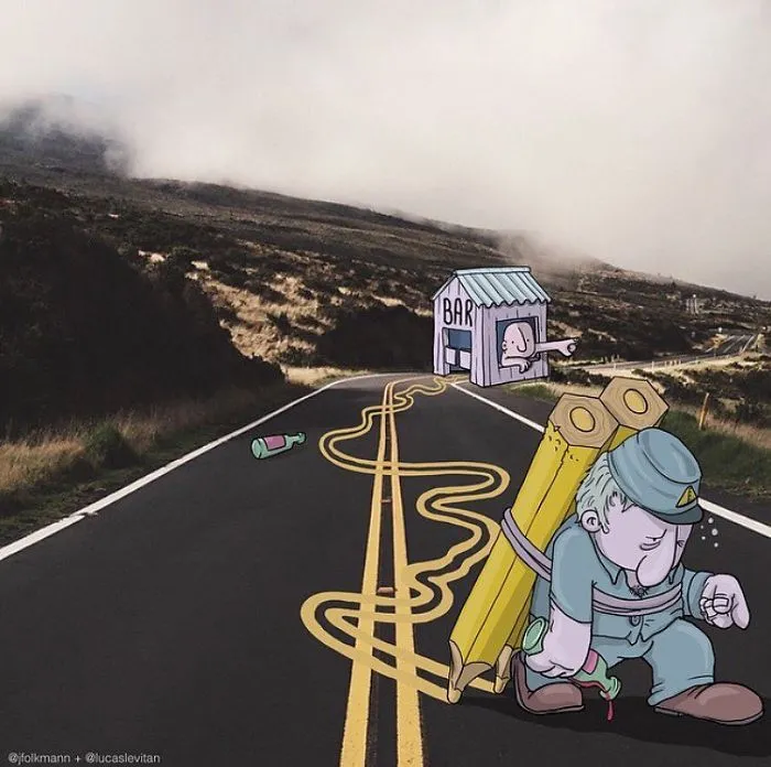 Artist "Invades" Strangers' Photos On Instagram By Adding His Hilarious Illustrations
