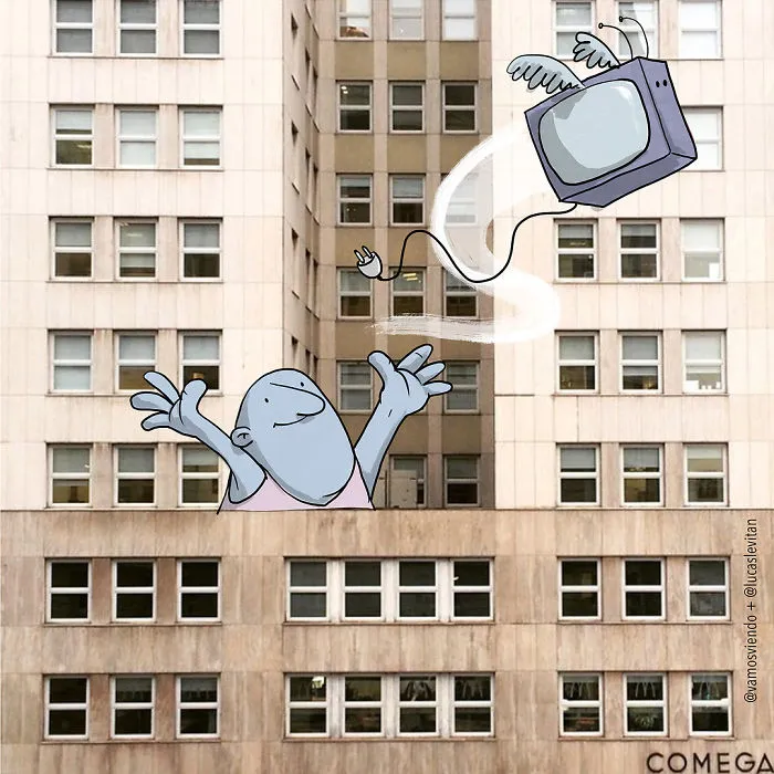 Artist "Invades" Strangers' Photos On Instagram By Adding His Hilarious Illustrations