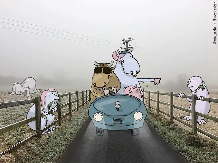 Artist "Invades" Strangers' Photos On Instagram By Adding His Hilarious Illustrations