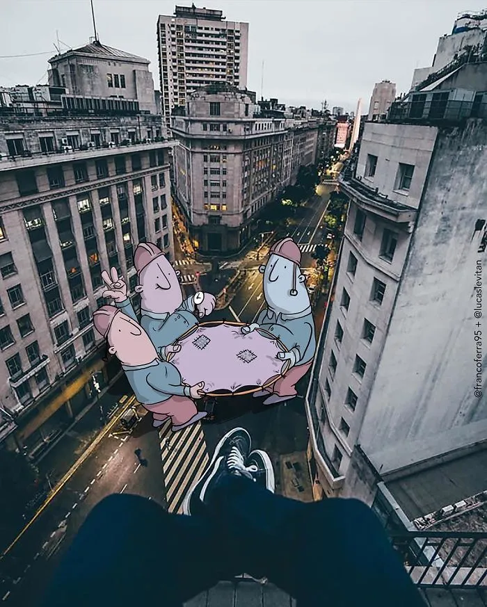 Artist "Invades" Strangers' Photos On Instagram By Adding His Hilarious Illustrations