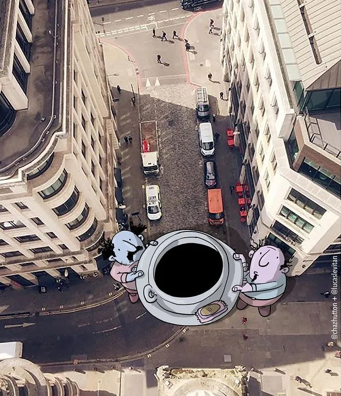 Artist "Invades" Strangers' Photos On Instagram By Adding His Hilarious Illustrations