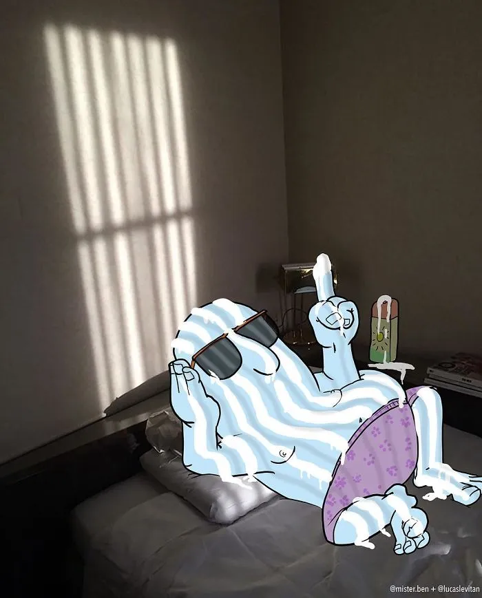 Artist "Invades" Strangers' Photos On Instagram By Adding His Hilarious Illustrations