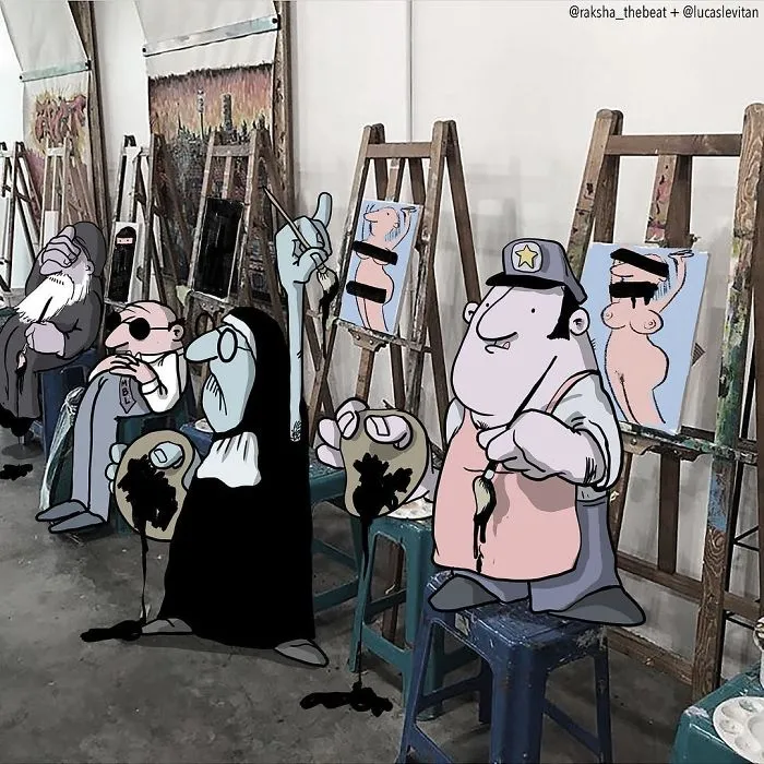Artist "Invades" Strangers' Photos On Instagram By Adding His Hilarious Illustrations