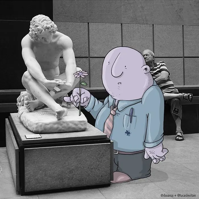 Artist "Invades" Strangers' Photos On Instagram By Adding His Hilarious Illustrations