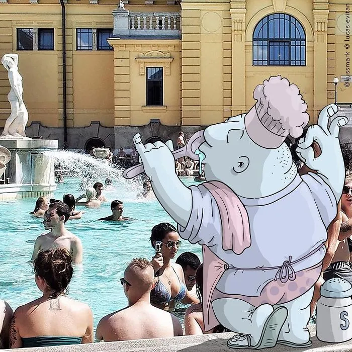 Artist "Invades" Strangers' Photos On Instagram By Adding His Hilarious Illustrations