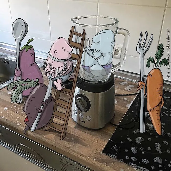 Artist "Invades" Strangers' Photos On Instagram By Adding His Hilarious Illustrations