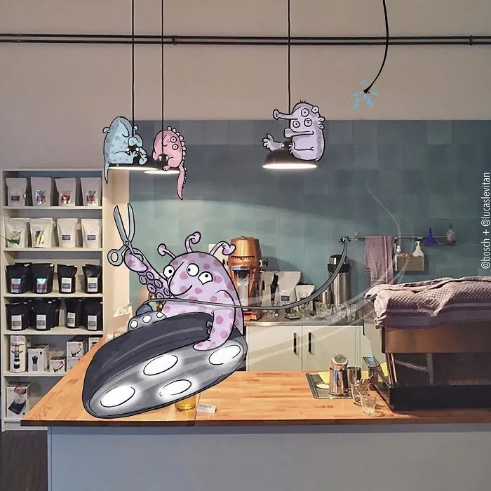 Artist "Invades" Strangers' Photos On Instagram By Adding His Hilarious Illustrations