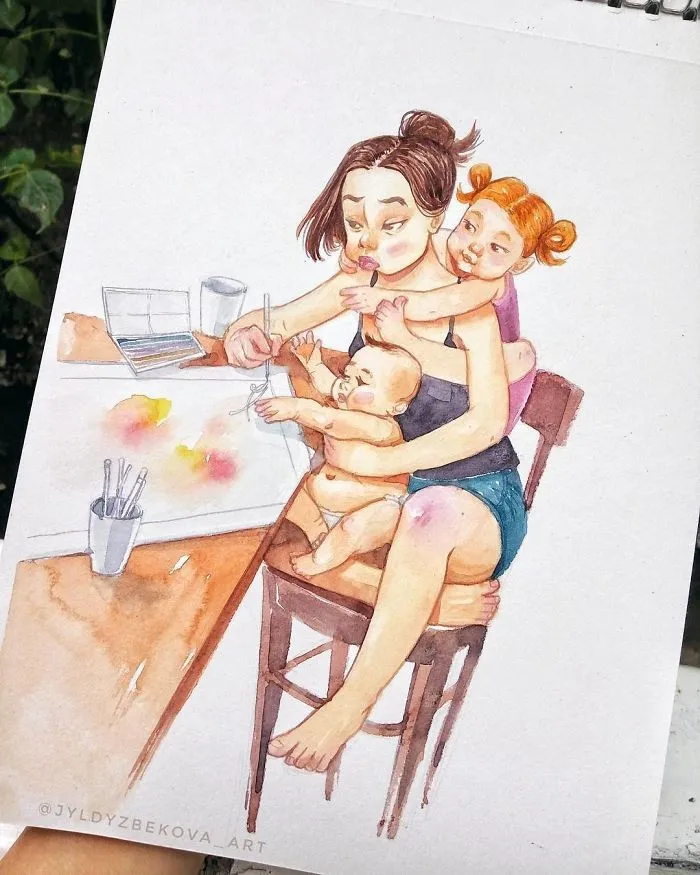 Artist Paints Her Everyday Life As A Mom That Only Those With Children Will Understand
