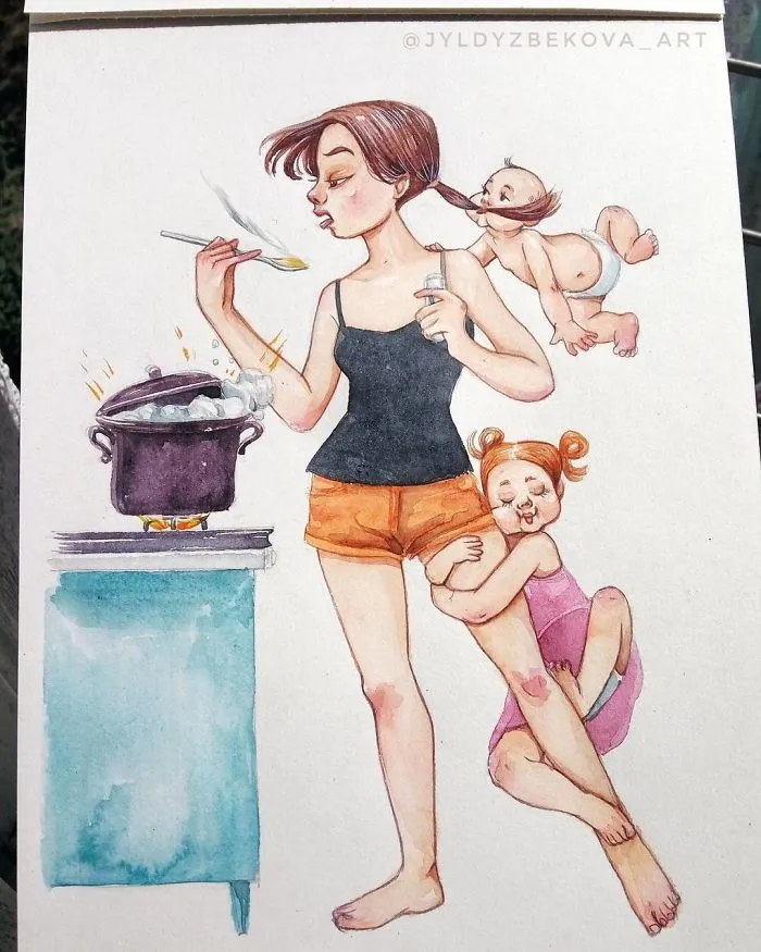 Artist Paints Her Everyday Life As A Mom That Only Those With Children Will Understand