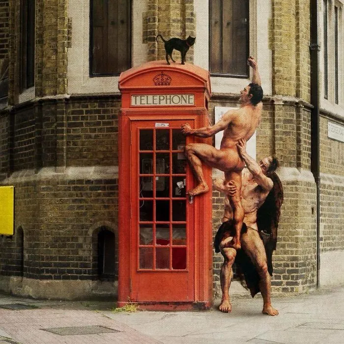 75 Figures From Famous Paintings Invade Modern Day Settings, And They Fit Too Well
