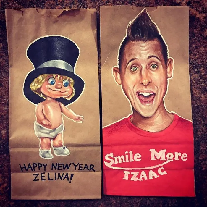 This Dad Started Drawing On His Kids' Lunch Bags 5 Years Ago And Even Obama Loved Them