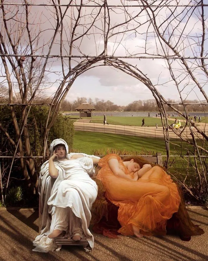 75 Figures From Famous Paintings Invade Modern Day Settings, And They Fit Too Well