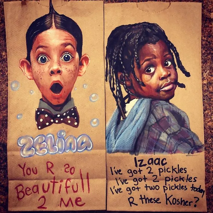 This Dad Started Drawing On His Kids' Lunch Bags 5 Years Ago And Even Obama Loved Them