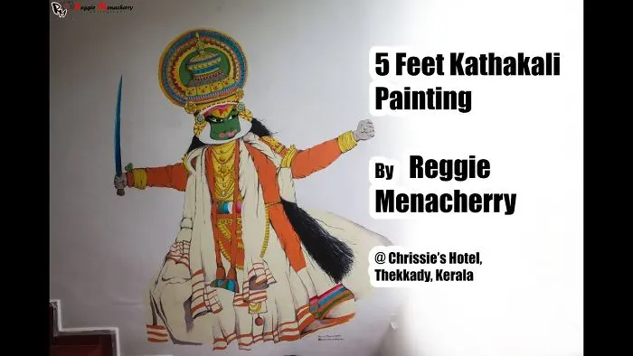 Me Painting A 5 Feet Kathakali (A Folk Traditional South India Dance Form ) In Kerala ( South India ) Time Lapse Video