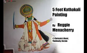 Me Painting A 5 Feet Kathakali (A Folk Traditional South India Dance Form ) In Kerala ( South India ) Time Lapse Video