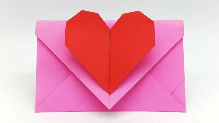 Heart Envelope Making With Paper - Super Easy Origami Envelope Tutorial