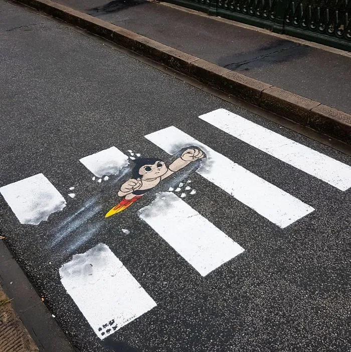 Street Artist Makes French Streets More Fun By Turning The Crosswalks Into Art